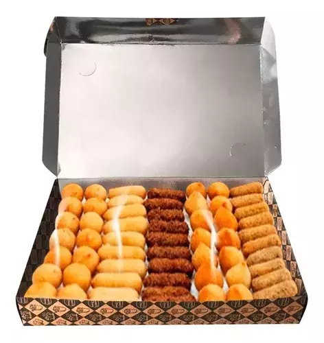 Embalagem Cx De Salgado E Doces Com Interior Metalizado 50 un para delivery — embalagem food service Forpack