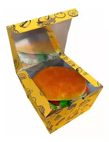 Embalagem Cx. Hambúrguer Artesanal P Interior Metalizado 50un para delivery — embalagem food service Forpack
