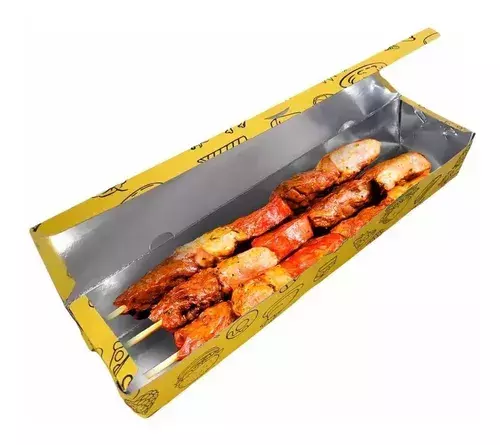 Embalagem Metalizada para Espetinho P para delivery — embalagem food service Forpack